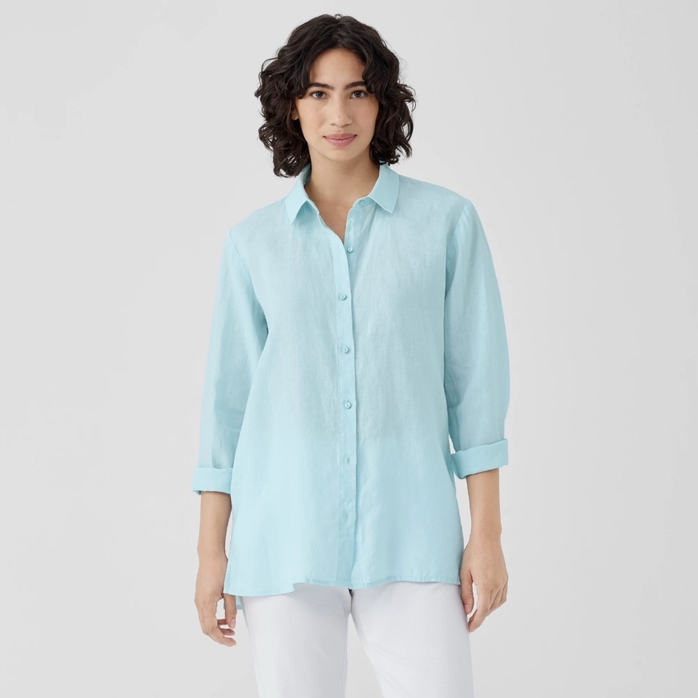 Eileen Fisher Organic Linen Classic Collar Shirt